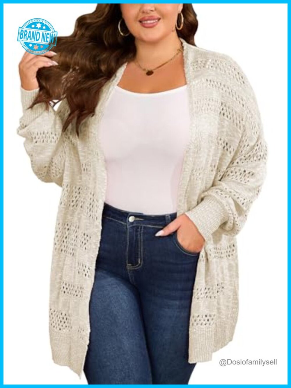 Women's Plus Size Lightweight Cardigan Open Front Summer Top